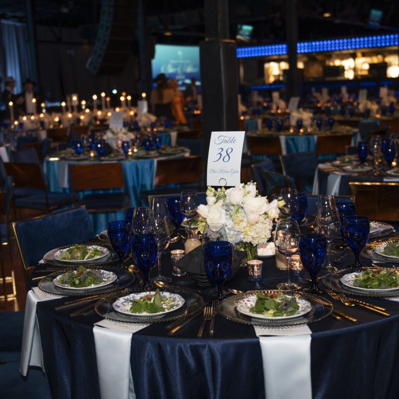 Luxurious table at the Equest Blue Ribbon Gala